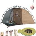 Quickup Pop Up Cat Tent for Outside, X-Large Catio & Cat Enclosure with Fish-Shaped Cat Mat, Portable Outdoor Cat Playpen for Multiple Cats, UV-Protected Cat House for Backyard Balcony Camping