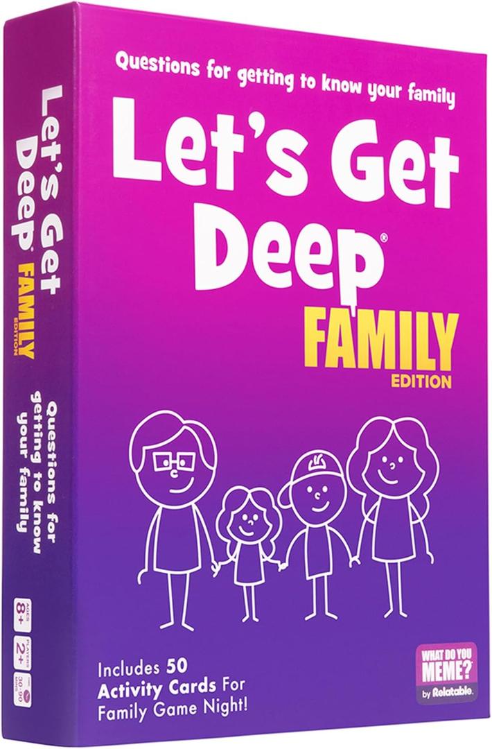 WHAT DO YOU MEME? Let's Get Deep Family Edition - Family Conversation Cards - Get to Know Each Other Card Games