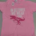 in October We Wear Pink Breast Cancer Awareness Kids T-Shirt, Pink, Size XS Youth