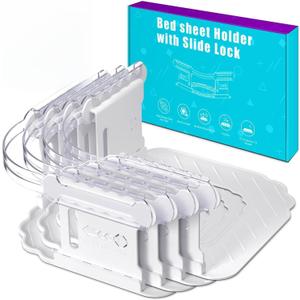 Bed Sheet Holders for Corners, Bed Sheet Grippers, 4Pcs Fitted Sheet Holder Keep Sheets Firm & Tight, Bed Sheet Straps, Lock Sheet Holders, Bed Sheet Clips Fit Sheet Mattres Easy Install