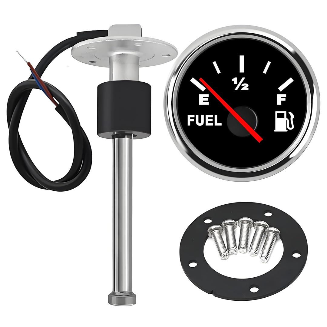 Fuel Sending Unit, 6.8in/175mm Marine Fuel Tank Sending Unit with IP67 Boat Fuel Gauge & Stainless Steel Water Level Sensor for Boat RV Truck 7.2-7.8in/185-200mm Tank
