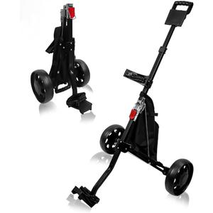 HOW TRUE 2 Wheel Foldable Golf Push Cart Collapsible Golf Trolley Push Pull Golf Cart Golf Hand Cart 2 Wheel Kids Golf cart Golf Bag cart