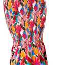 PRETTYGARDEN Women's Summer Floral Midi Tank Dress Sleeveless Strappy Ruffle Hem Smocked Bodycon Dresses (XL)