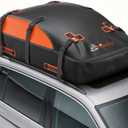 Asinking Car Rooftop Cargo Carrier Bag, 100% Waterproof Non-Rip 20 Cubic Feet Car Roof Bag for All Vehicles with/Without Rack, Includes Non-Slip Mat, Luggage Lock, 4 Door Hooks, Storage Bag (Black with Orange)