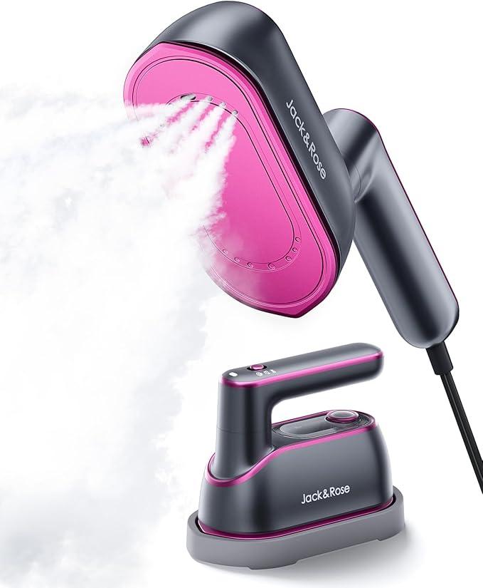 Jack ＆ Rose Travel Steamer Iron for Clothes,1200w Iron Steamer,Portable Handheld Travel Size Steamer iron,8S Fast HeatUp，Large Ceramic Heat Panel,