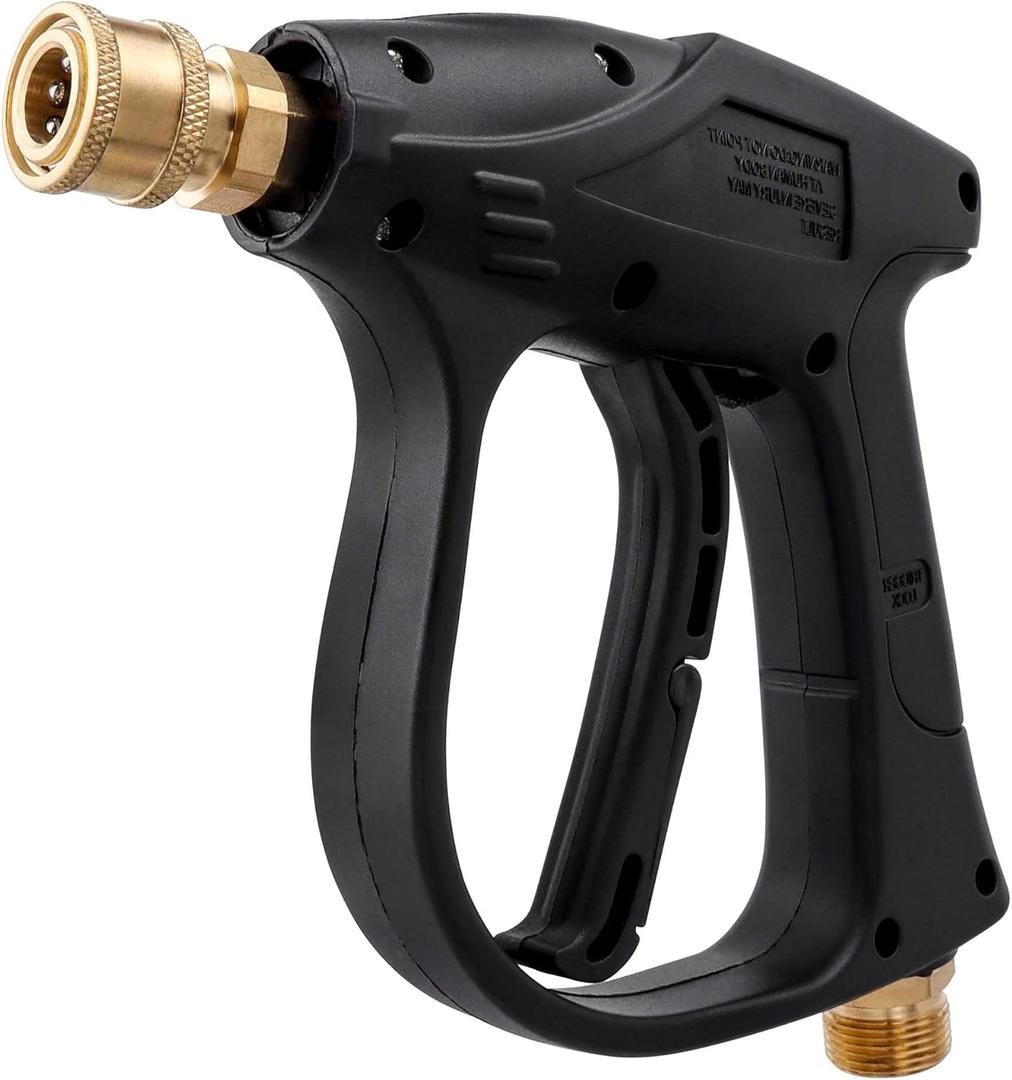 Yakamoz Short Pressure Washer Gun - 4350PSI High Power Spray Gun with M22-14mm Connector & 1/4 Quick Connect for Foam Cannon Car Wash