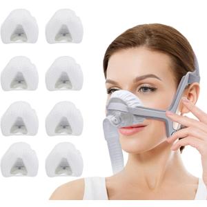 8 Pack N20 Nasal CPAP Mask Liners Compatible with Small Size N20 Nasal Mask Cushions. Enjoy Silky Comfort, Reducing Facial Redness and Pressure Marks for Enhanced Comfort (Ice White)(S)