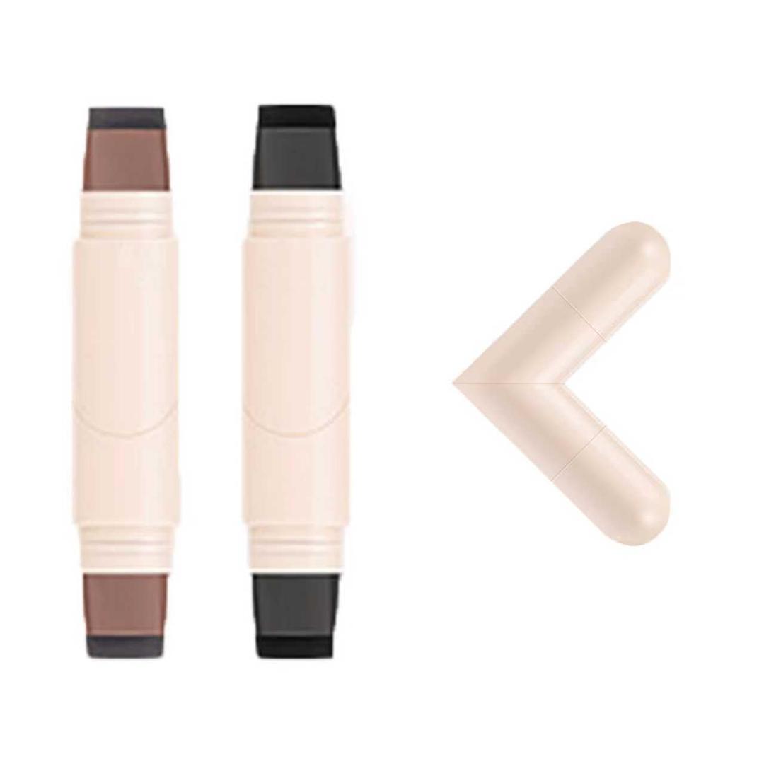 2pcs Rotatable Eyeliner Stamp Set - Quick Shaping Tool with Left/Right Eye Marked, Smudge-Proof & Long-Lasting, Ready to Use, Flawless Winged Eyeliner for Beginners & Makeup Enthusiasts, Black & Brown