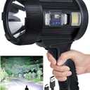Sigoobal Rechargeable Spotlight,2000000 LM Super Bright Handheld Spot Light LED Flashlight High Lumens,Powered Spotlight Large Searchlight Outdoor with Solar Panels for Boating Camping Hunting