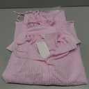 MakeMeChic Women's Maternity Blouse Spring Striped Long Sleeve Pregnancy Button Down Shirts (Pink, XL)