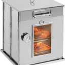 Foldable Camping Oven with 2 Tier Grill, Portable 304 Stainless Steel Camping Stove with Thermometer for Use with Propane Stove and Wood Camping Stoves, Outdoor Cooking, Picnic