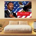 MLK Day Banner Backdrop, I Have A Dream Inspirational Quote Design, 71 x 43 Inches, Indoor Decorative Banner for Home, Classroom, Office (Blue and Red 02)