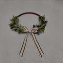 Wood Bead Olive Leaves Wreaths - 13 Inch Artificial Greenery Leaf Wreaths Farmhouse Rustic Boho Wall Hanging Decor for All Seasons for Natural Home Indoor Outdoor Bedroom Decoration