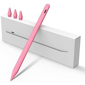 Stylus Pen for iPad W/Palm Rejection Tilt Sensitivity,13 Mins Fully Charged,MEKO Active Touch Screen Apple Pencil Compatible W/iPad 6/7/8/9/10,Pro12.9&11",Air3/4/5,mini5/6-Pink