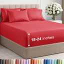 Extra Deep Queen Sheet Set - 6 Piece Breathable and Cooling Sheets - Red
Hotel Luxury Bed Sheets Set, Easy & Secure Fit, Ultra-Soft, Wrinkle & Fade Free, Comfy Sheets Set with Extra Deep Pockets
Amazon's Choice