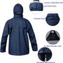 Rain Suits for Men Waterproof Rain Jacket Coat Pants Heavy Duty Women Fishing Rain Gear Workwear (Navy, Large)
