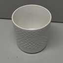 DOWAN 360° Rotating Extra Large Cooking Utensil Holder, 7.6" Kitchen Utensil Holder for Countertop, Utensil Crock for Farmhouse Kitchen Decor, Ceramic Stable Utensil Caddy, White Embossed