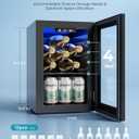 EUHOMY 18L Beverage Refrigerator Cooler, 24 Cans Mini Fridge with Quiet Compressor, Countertop Small Fridge with 40F-61F Digital Temperature Control, LED Lgiht for Home, Bar, Office