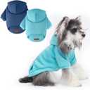 2 Pack Dog Hoodie Warm Hood Dog Sweater Cold Weather Small Dogs Sweatshirt Comfort Pet Clothes for Small Medium Dogs with Pockets Cats Chihuahua Clothes for Male Female Girl Boy Sporty Daily Wear (M (Back: 11.4", Chest: 16.9"), Navy+Blue