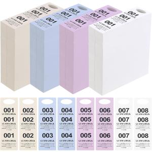 Clabby 2000 Pcs 4 Colors Part Small Coat Check Tickets Colored Paper Coat Room Check Tags Multi Color Room Tags (Set of Pink Yellow Blue and White)