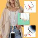 Crystal Phone Strap Crossbody and Wrist Lanyard, Anti Theft Layered & Wrist Strap Cell Phone Neck for Women