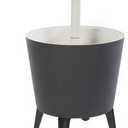 Keter Modern Cool Bar Outdoor Patio Furniture and Hot Tub Side Table with 7.5 Gallon Beer and Wine Cooler, Dark Grey