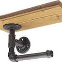 Industrial Vintage Toilet Paper Holder with Platform Rack Board, Steampunk Toilet Paper Dispenser TPD-005