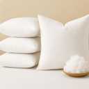 Square Pillow Inserts (Pack of 4, 16"x16", White, Polyester) - Indoor Decorative Throw Cushions for Sofa, Bedroom & Lounge - Plush Back Support & Home Dcor Accent