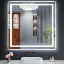 36"x36" LED Bathroom Mirror with Lights, Backlit+Frontlit , Anti-Fog