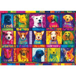 Puzzles for Adults 1000 Pieces Colorful Dog Portraits Jigsaw Puzzle, Adorable Pet Themed Puzzles for Adults (Colorful Dog)