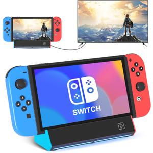 Switch Dock, TV Dock Station for Switch/Switch OLEDwith 4K@60Hz HDMI Output/Type C Port/USB 3.0 Port for Nintendo Switch DockIncompatible with Nintendo Switch 2
