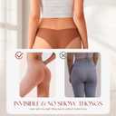 DEANGELMON Women Seamless Bikini Cheeky Underwear Invisible No Show Panties V-Waist Hipster Ladies Soft Stretch 6 Pack (M)