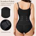 BRABIC Womens' Seamless Sleeveless V-Neck Bodysuit Shapewear Tummy Control (Black, XL/2XL)