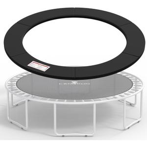 LANGXUN Universal Trampoline Repalcement Safety Pad, 8ft 10ft 12ft 14ft 15ft 16ft Waterproof Surround Spring Foam Cover for Round Frame (Black)
