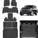 Floor Liners & Large Cargo Liners for 2018-2023 2024 Ford Expedition MAX 7 Seats(2 Row Bucket Seat) with Backrest ProtectionTPE All Weather Car Floor Mats with Large Trunk Mat