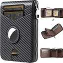 Mens RFID Blocking Zipper Large Dimensions Wallet with 2 ID Windows - Large Capacity Design, 13 Credit Card Slots