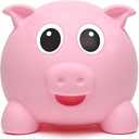 Piggy Bank for Adults and Kids, Must Break to Open Solid ABS Money Bank, Cute DIY Sticker Piggy Bank, Unopenable Money Box, 4.72 Inch