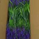 44 Pcs Artificial Outdoor Flowers Lavender Fake Greenery Plants UV Resistant Grass with Purple Flowers for Pot Decor for Window Garden Patio Hanging Planter Pathway Front Porch (44, Purple)