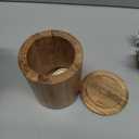 Kimona Food Jars & Canisters Acacia Wood round wooden storage jar with Lid for Keeping Cookies Pantry, Tea, Sugar, Coffee. (4.5" x 4.5" x 6")