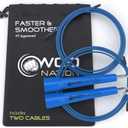 WOD Nation Adjustable Speed Jump Rope For Men, Women & Children - Blazing Fast Fitness Skipping Rope Perfect for Boxing, MMA, Endurance