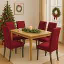 Aertiavty Chair Covers for Dining Room 6 Pack Kitchen Chair Seat Covers, Dining Room Chair Covers Chair Slipcover Parsons Chair Covers, Burgundy Red