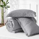 Bedsure Oversized Queen Comforter Set - Dark Grey Soft Bedding for All Seasons, Cationic Dyed Bed Set, 3 Pieces, 1 Oversized Queen Size Comforter (98"x98") and 2 Pillow Shams (20"x26"+2")