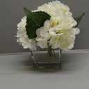 rubystory Silk Hydrangea Artificial Flowers in Vase with Faux Water, Silk Flower Arrangements in Vase for Wedding, Dining Table, Living Room (Cream White)