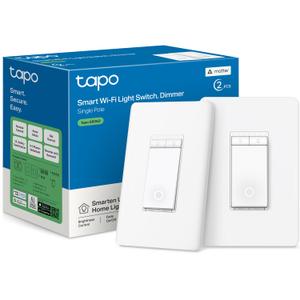 TP-Link Tapo Matter Smart Dimmer Switch: Voice Control w/Siri, Alexa & Google Assistant, UL Certified, Timer & Schedule, Easy Guided Install, Neutral Wire Required, Single Pole, Tapo S505D(2-Pack)