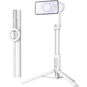 Magnetic Selfie Stick & Tripod for iPhone, 64' Phone Stand with Remote for Cell Phone iPhone 16 Pro Max (64 Inches-White)
