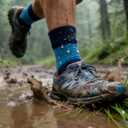 RANDY SUN Waterproof Socks, Unisex Hiking Wading Trail Running Kayaking Crew Socks (Blue, L)