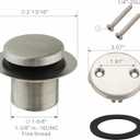 Tubular Bath Tub Drain Kit 1-1/2" with Brushed Tip-Toe Bathtub Drain Stopper, Welsan Touch-Toe Bath Plug Waste and Overflow Face Plate, PVC Plastic Pipe (Brushed Nickel)