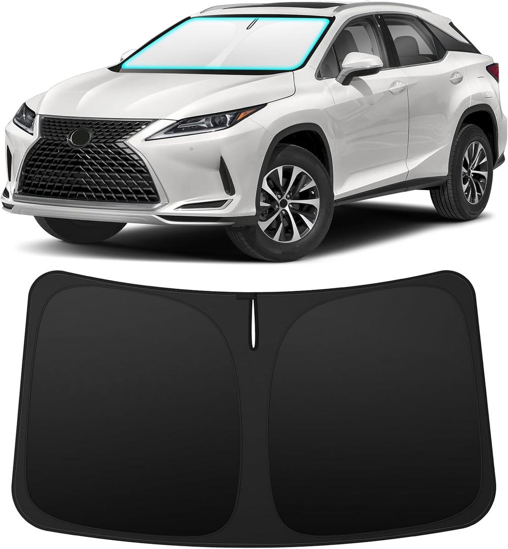 INSAUTO Foldable Windshield Sun Shade for Lexus RX 2016-2022, Heat & UV Protection Car Sunshade with Storage Bag, Keep Interior Cool & Easy Installation