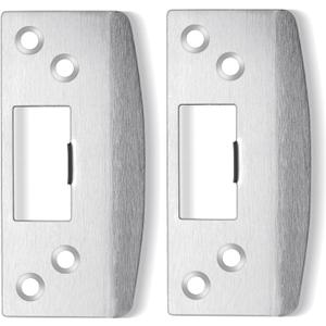 Oversized Door Strike Plates 2 Pack, Heavy Duty Version, Extra Large Striker Plate, Reinforced Enlarged Strike with Large Hole, Fix Door Won't Latch in, Extended to Cover Worn Slot