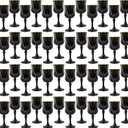 Plastic Wine GlassesPlastic Goblets Vintage Style Cordial Drinking Glasses for Wedding Reception, Grand Event Party Supplies (48, Black)